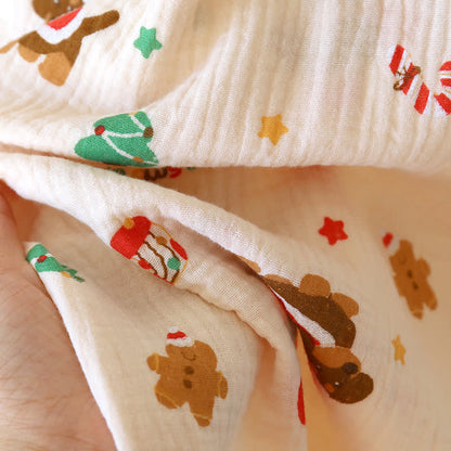 Ensemble pyjama en gaze de coton avec motif de Noël