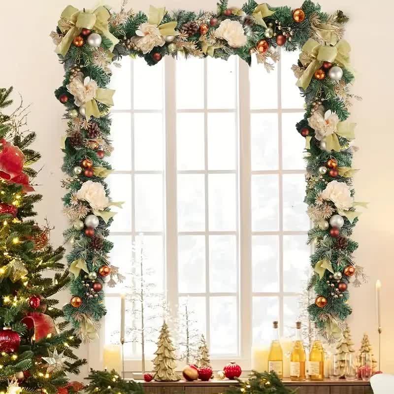 Guirlande de Noël en rotin artificiel