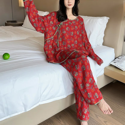 Ensemble pyjama en coton rose doux en grande taille