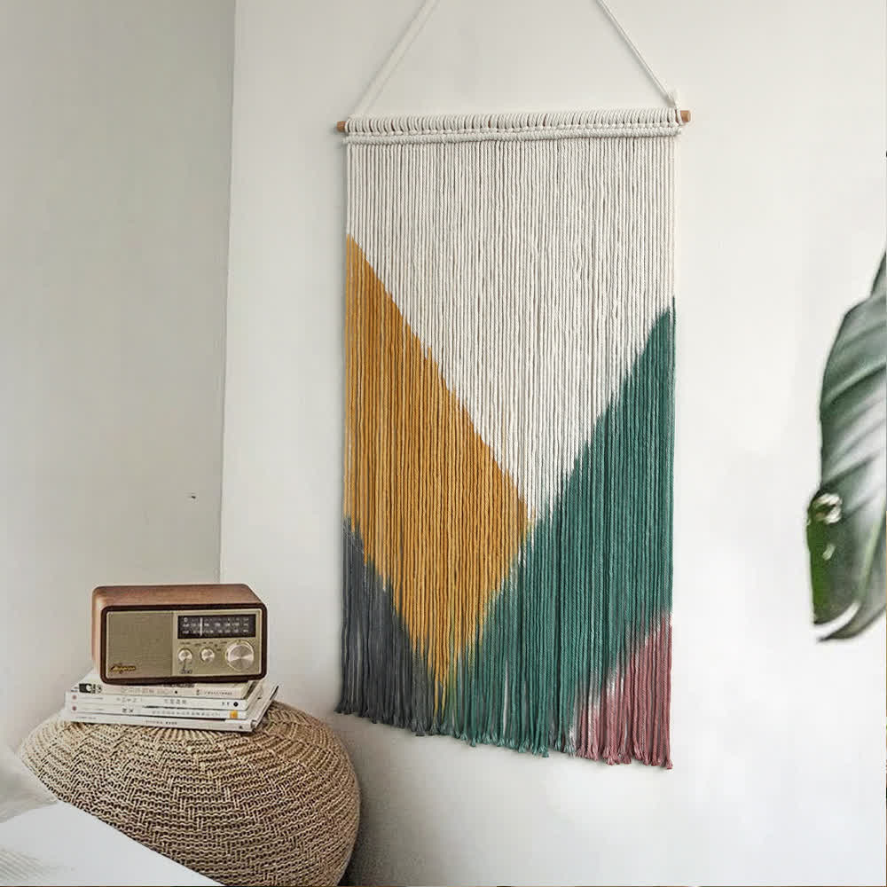 Tapisserie bohème tissée à la main avec pompon