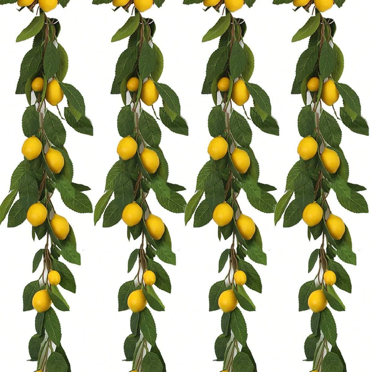 Guirlande de citrons artificiels de style ferme avec verdure luxuriante