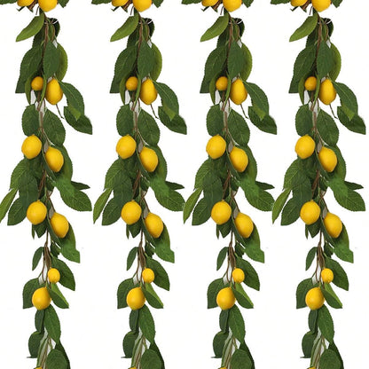 Guirlande de citrons artificiels de style ferme avec verdure luxuriante