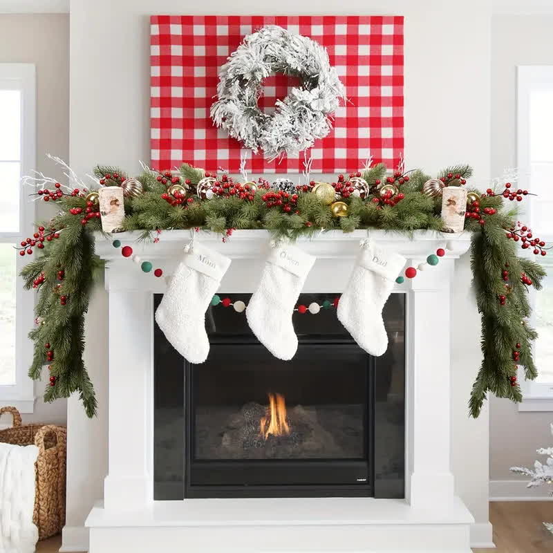 Guirlande artificielle en aiguilles de pin, décoration de Noël
