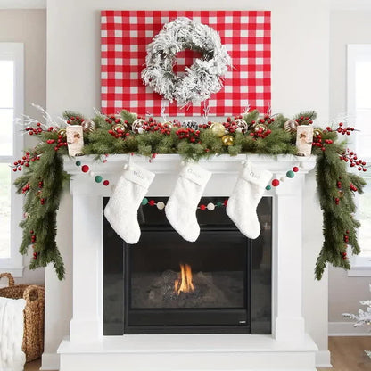 Guirlande artificielle en aiguilles de pin, décoration de Noël