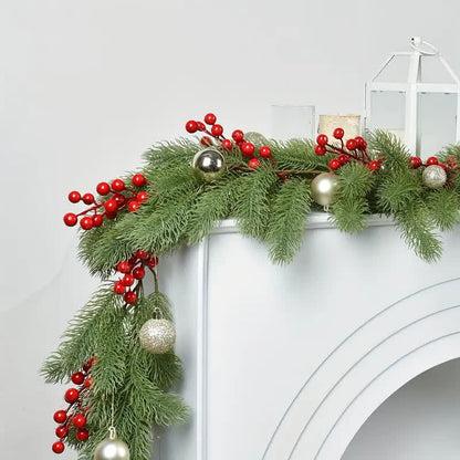 Guirlande artificielle en aiguilles de pin, décoration de Noël