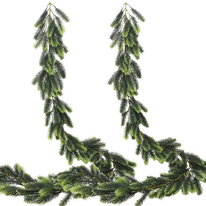 Guirlande artificielle en aiguilles de pin, décoration de Noël