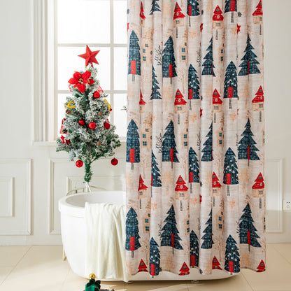 Rideau de douche anti-moisissure avec motif de Noël