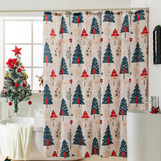 Rideau de douche anti-moisissure avec motif de Noël