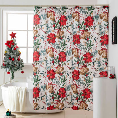 Rideau de douche anti-moisissure avec motif de Noël