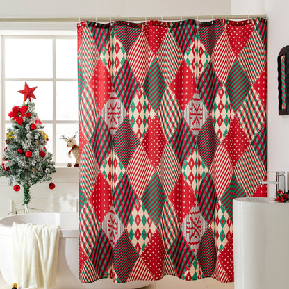 Rideau de douche anti-moisissure avec motif de Noël