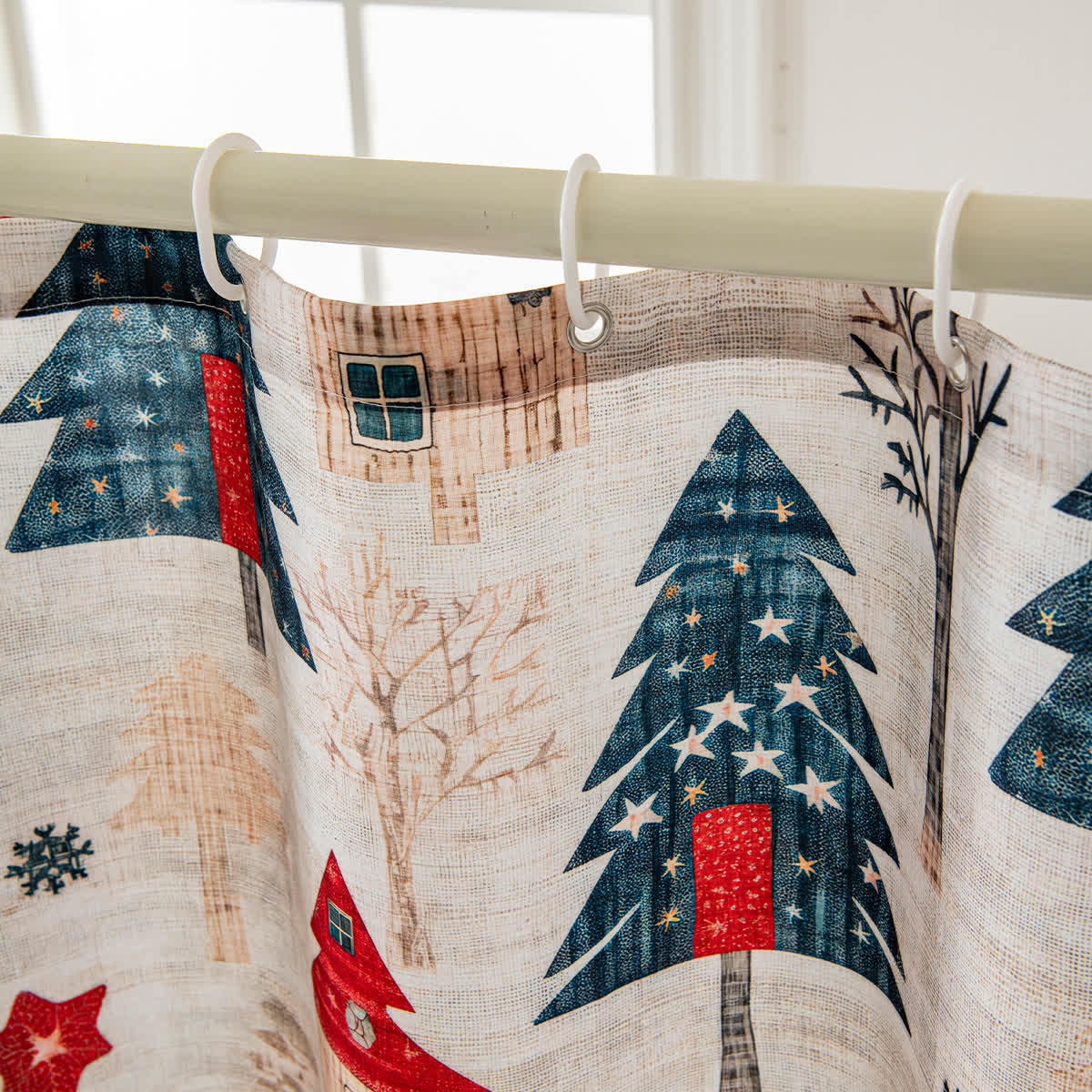 Rideau de douche anti-moisissure avec motif de Noël