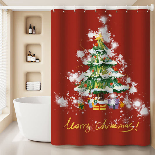 Rideau de douche anti-moisissure pour fêtes de Noël