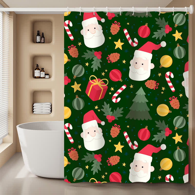 Rideau de douche anti-moisissure pour fêtes de Noël