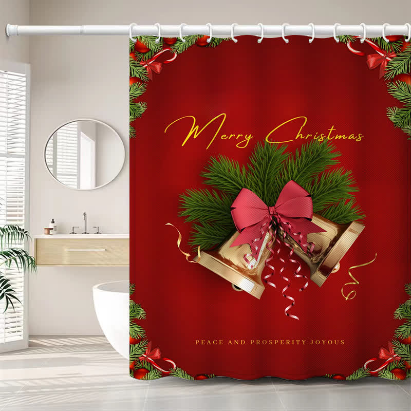 Rideau de douche anti-moisissure pour fêtes de Noël