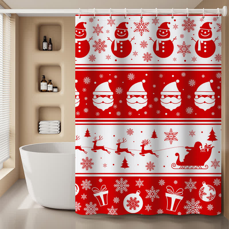 Rideau de douche anti-moisissure pour fêtes de Noël