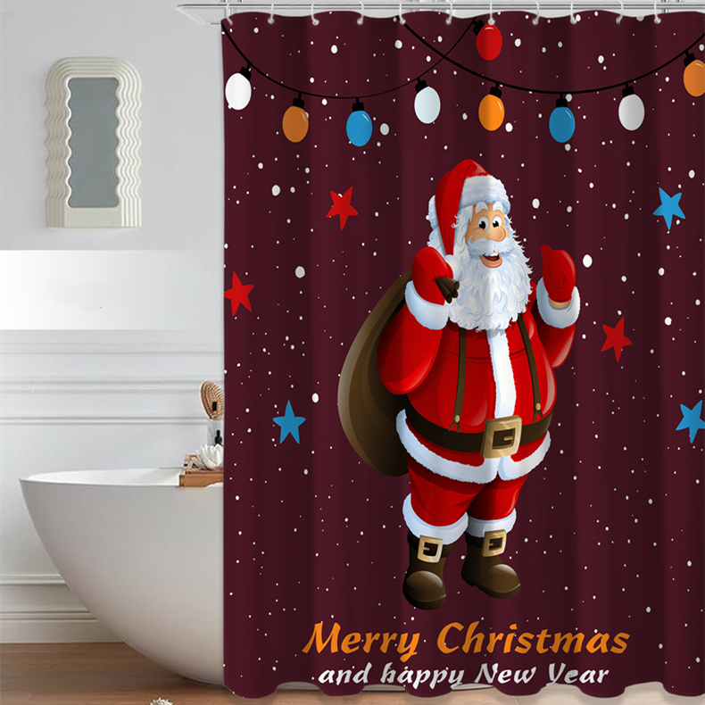 Rideau de douche imperméable anti-moisissure de Noël