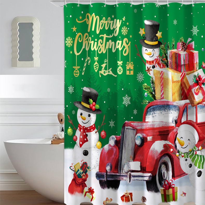 Rideau de douche imperméable anti-moisissure de Noël