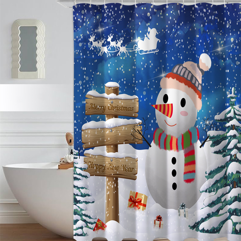 Rideau de douche imperméable anti-moisissure de Noël