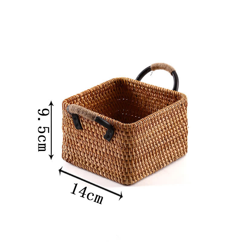 Panier de rangement en rotin tressé pour le bureau