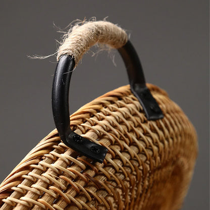 Panier de rangement en rotin tressé pour le bureau