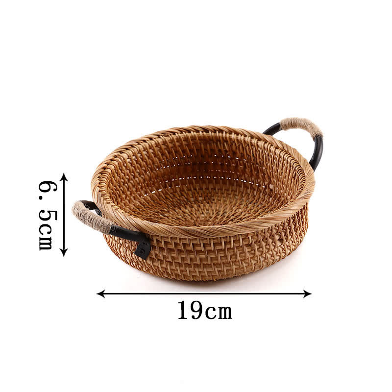 Panier de rangement en rotin tressé pour le bureau