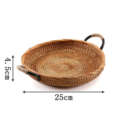 Panier de rangement en rotin tressé pour le bureau