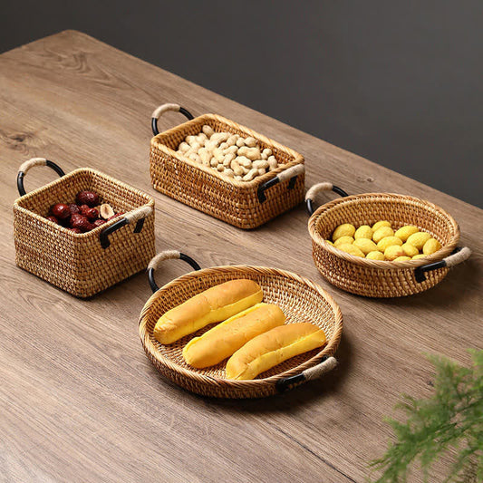 Panier de rangement en rotin tressé pour le bureau