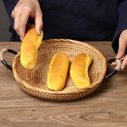 Panier de rangement en rotin tressé pour le bureau