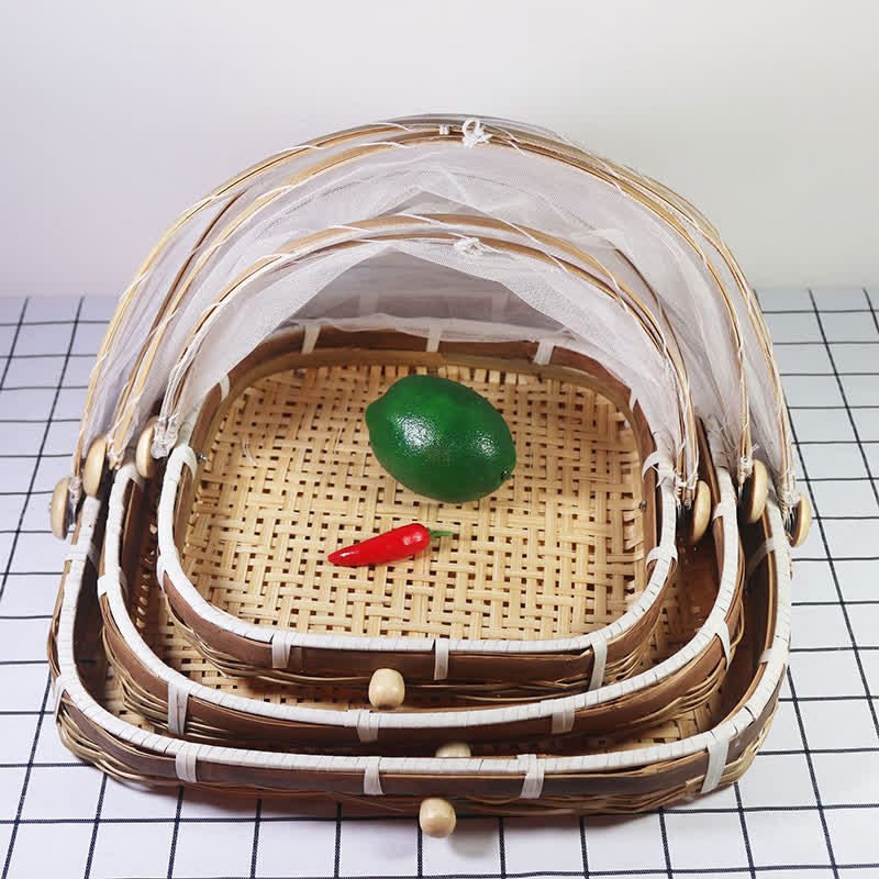 Panier ménager fait main en bambou