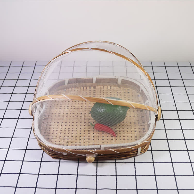 Panier ménager fait main en bambou
