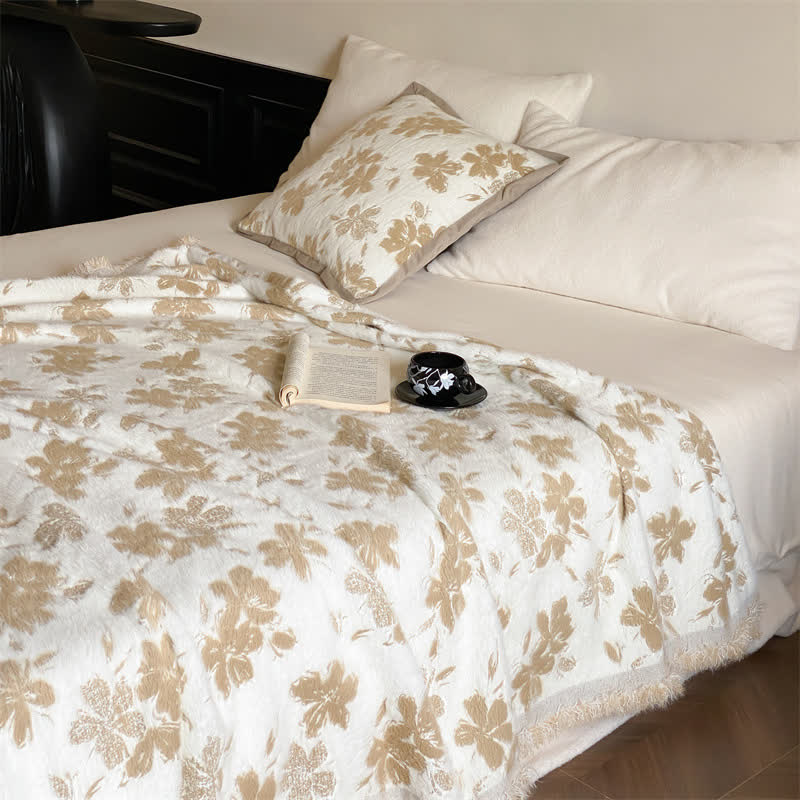Couverture douce avec motif fleur d'oranger