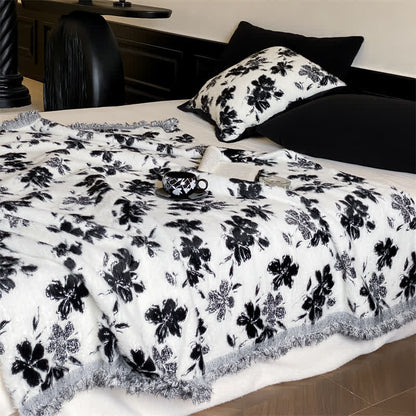 Couverture douce avec motif fleur d'oranger