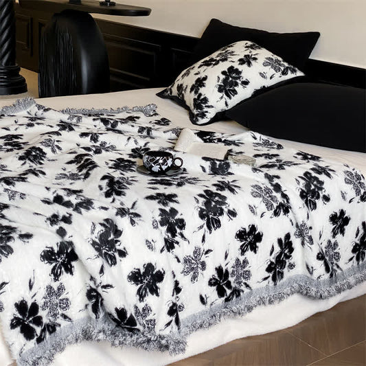 Couverture douce avec motif fleur d'oranger