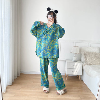 Ensemble pyjama en gaze de coton léger grande taille