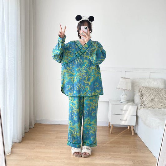 Ensemble pyjama en gaze de coton léger grande taille