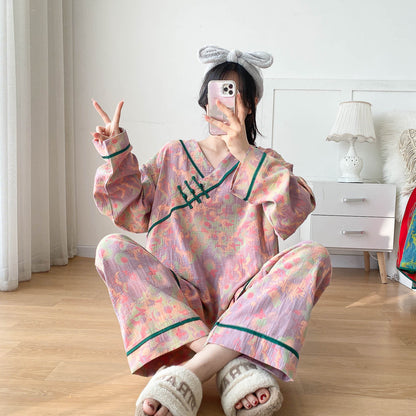 Ensemble pyjama en gaze de coton léger grande taille