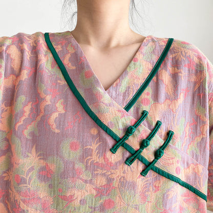 Ensemble pyjama en gaze de coton léger grande taille