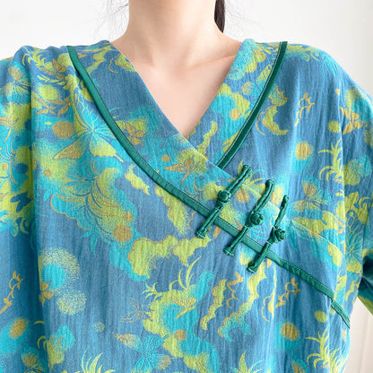 Ensemble pyjama en gaze de coton léger grande taille