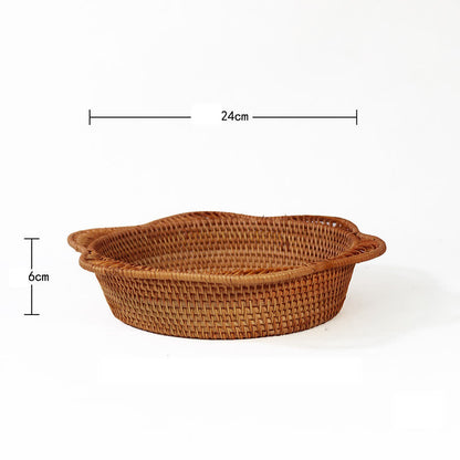 Panier de rangement en rotin tressé pour fruits et pain