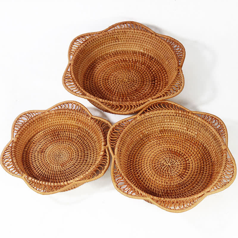 Panier de rangement en rotin tressé pour fruits et pain