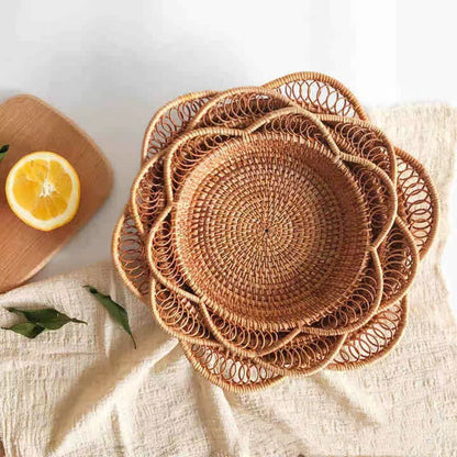 Panier de rangement en rotin tressé pour fruits et pain