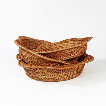 Panier de rangement en rotin tressé pour fruits et pain