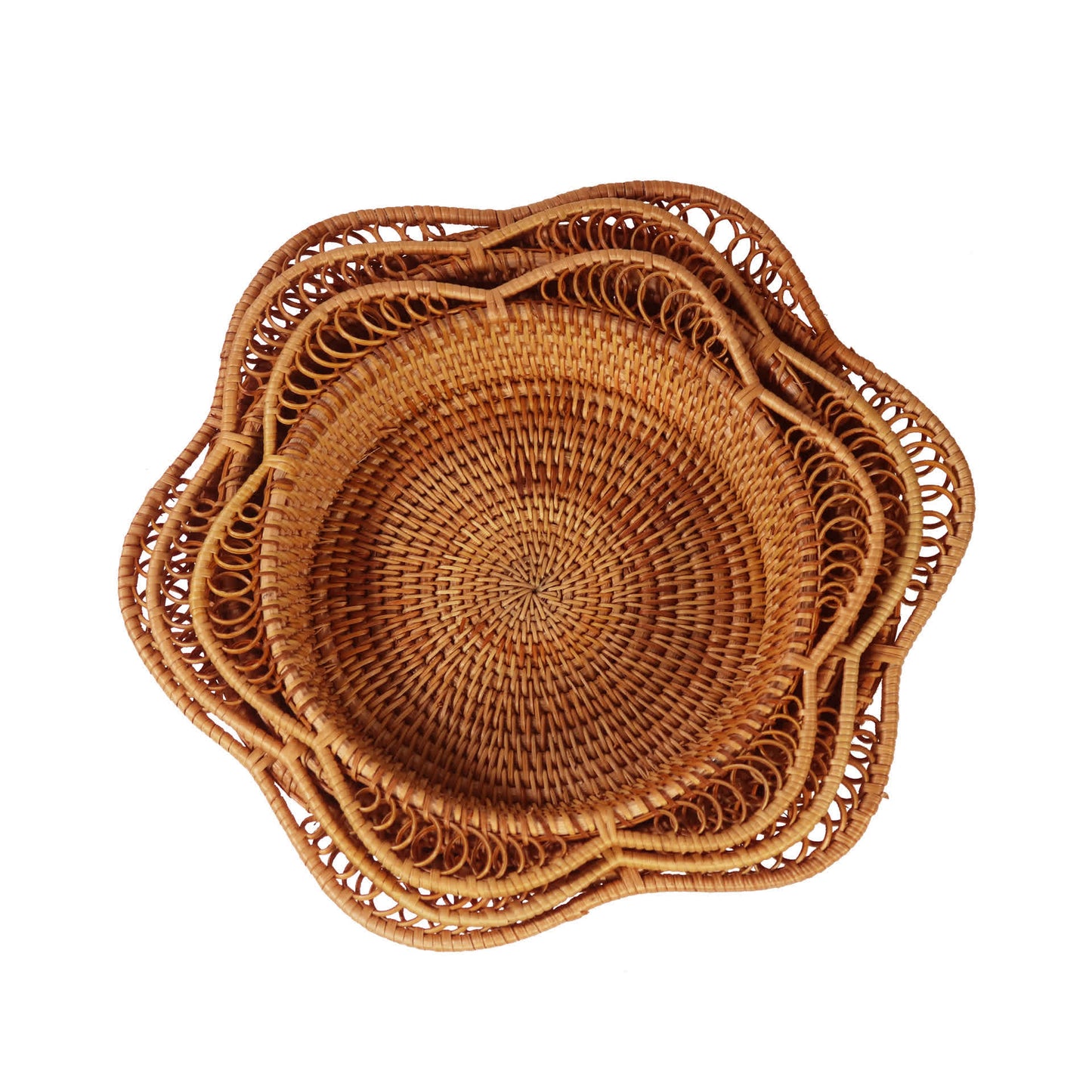 Panier de rangement en rotin tressé pour fruits et pain