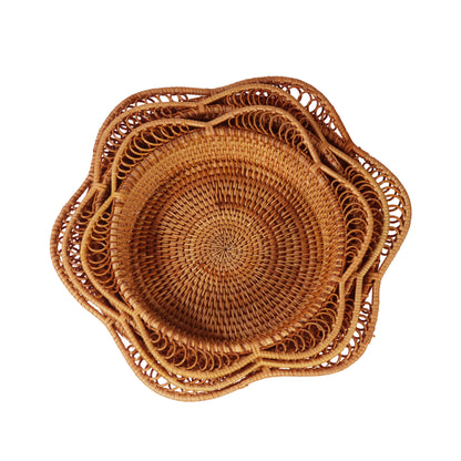 Panier de rangement en rotin tressé pour fruits et pain