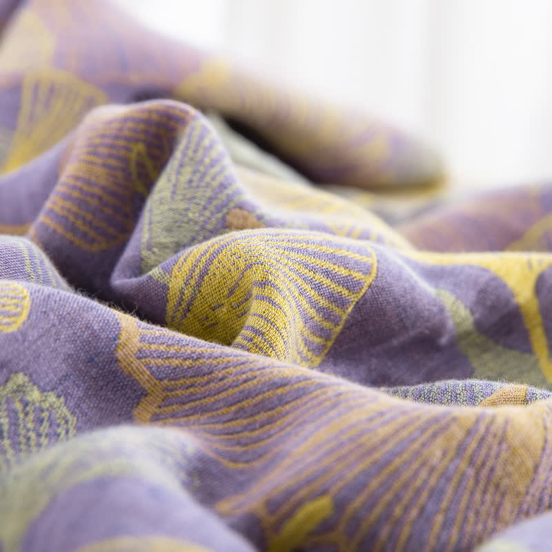 Parure de lit en coton avec feuilles de ginkgo et boutons (4 pièces) - image 6