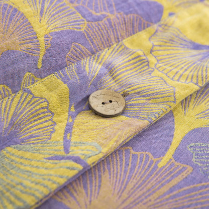 Parure de lit en coton avec feuilles de ginkgo et boutons (4 pièces) - image 9