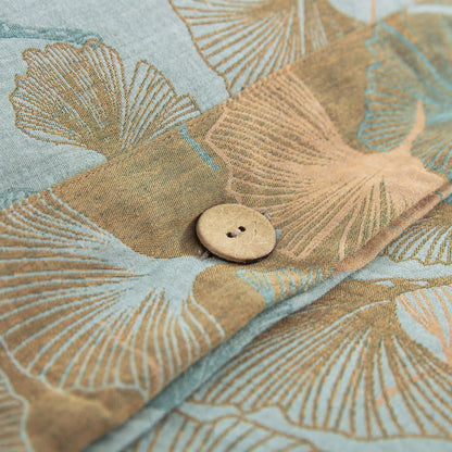 Parure de lit en coton avec feuilles de ginkgo et boutons (4 pièces) - image 51