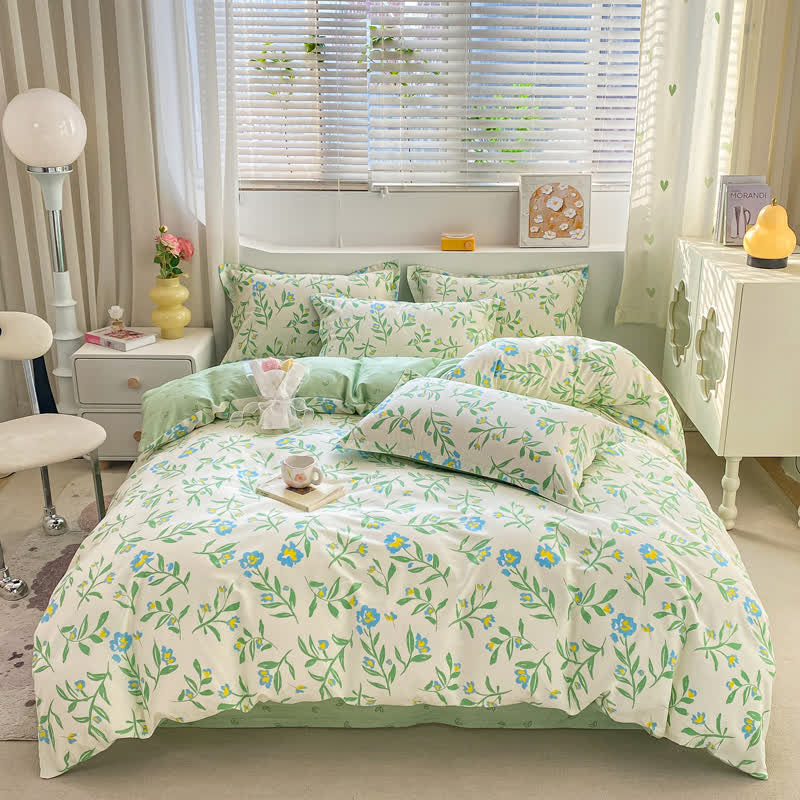 Parure de lit en pur coton Refresh Floral (4 pièces)