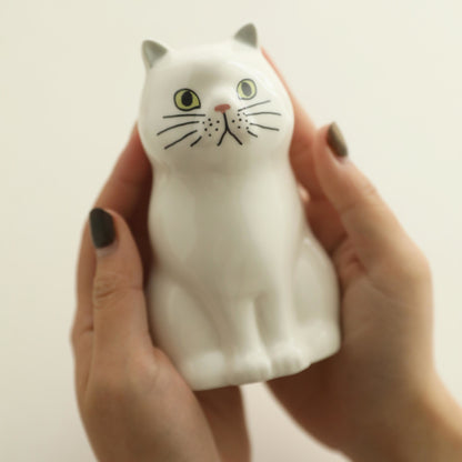 Vase porte-crayon en céramique peint à la main en forme de chat