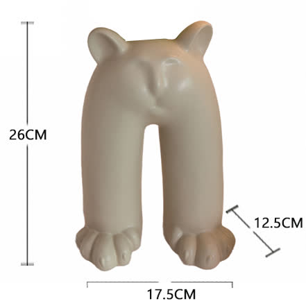 Vase en céramique de couleur crème avec motif de chat